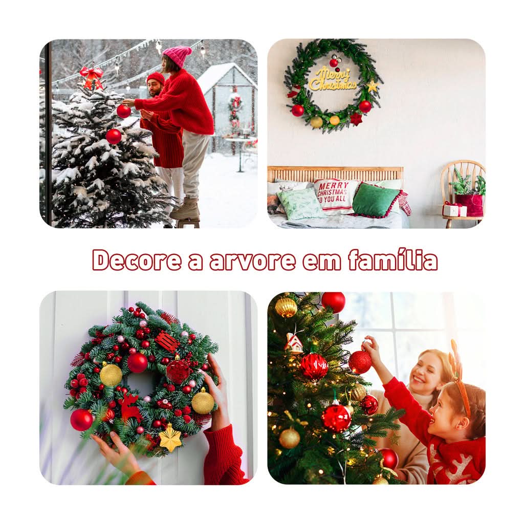 Kit 70 Bolas decoração de natal árvore pendente bolinhas enfeites natalinos casa pisca pisca led