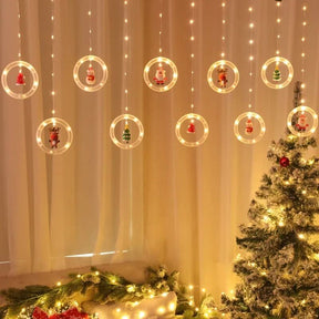 Cortina de Luzes de Natal em LED para Decoração – Brilho Festivo e Encantador