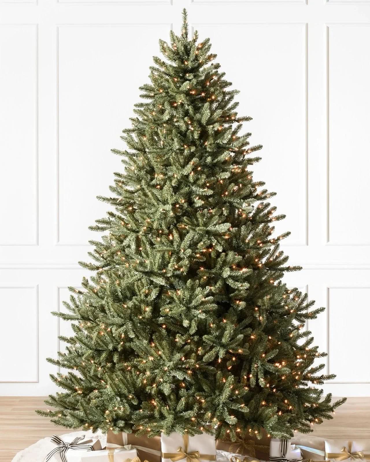 Árvore de Natal Classic Blue Spruce com Galhos Articulados, Suporte Metálico e Micro LEDs Embutidos