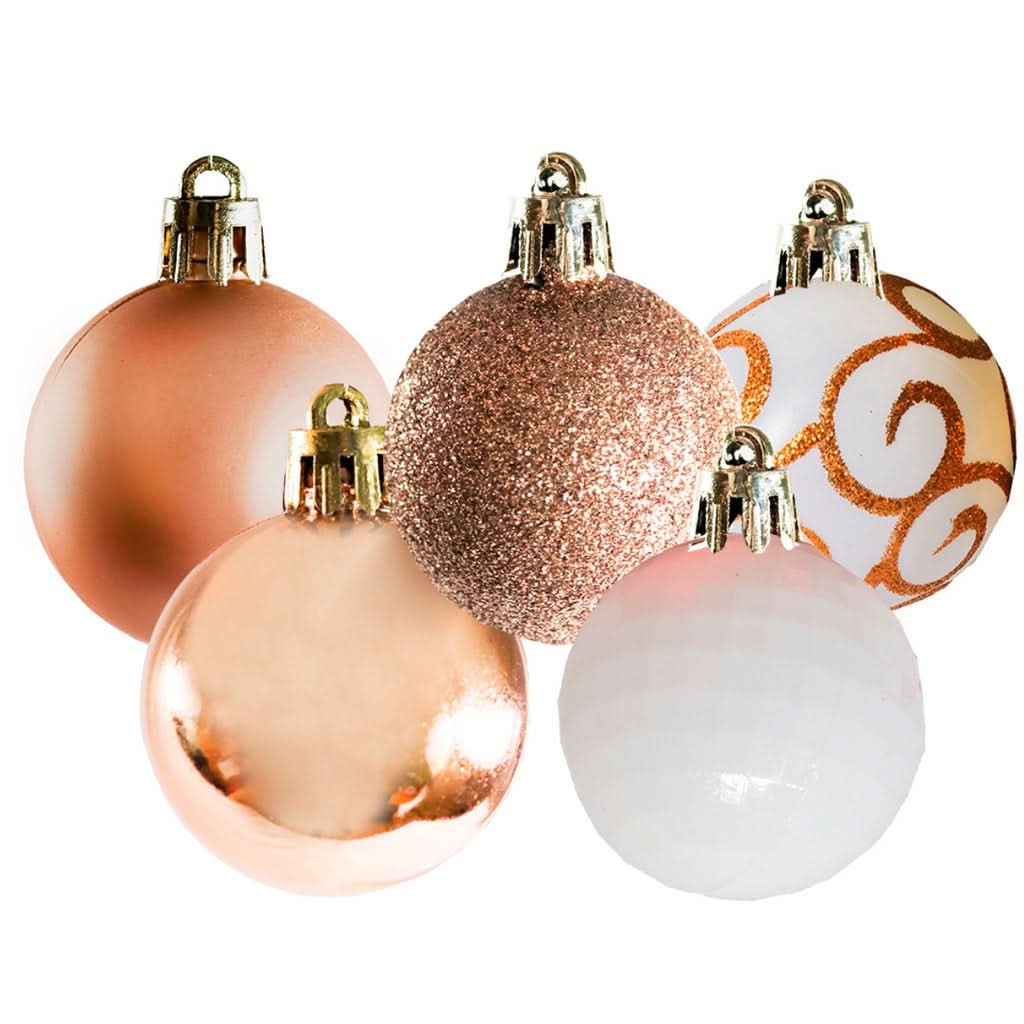 40 Bolas De Natal 5cm Sortidas Master Christmas Vermelha/rose