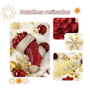 Kit 70 Bolas decoração de natal árvore pendente bolinhas enfeites natalinos casa pisca pisca led